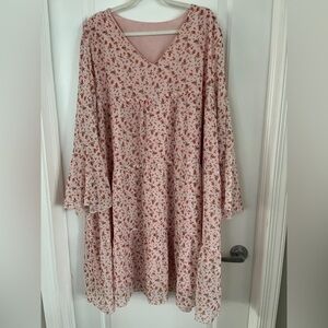 SHEIN Pink Floral Long Sleeve Dress